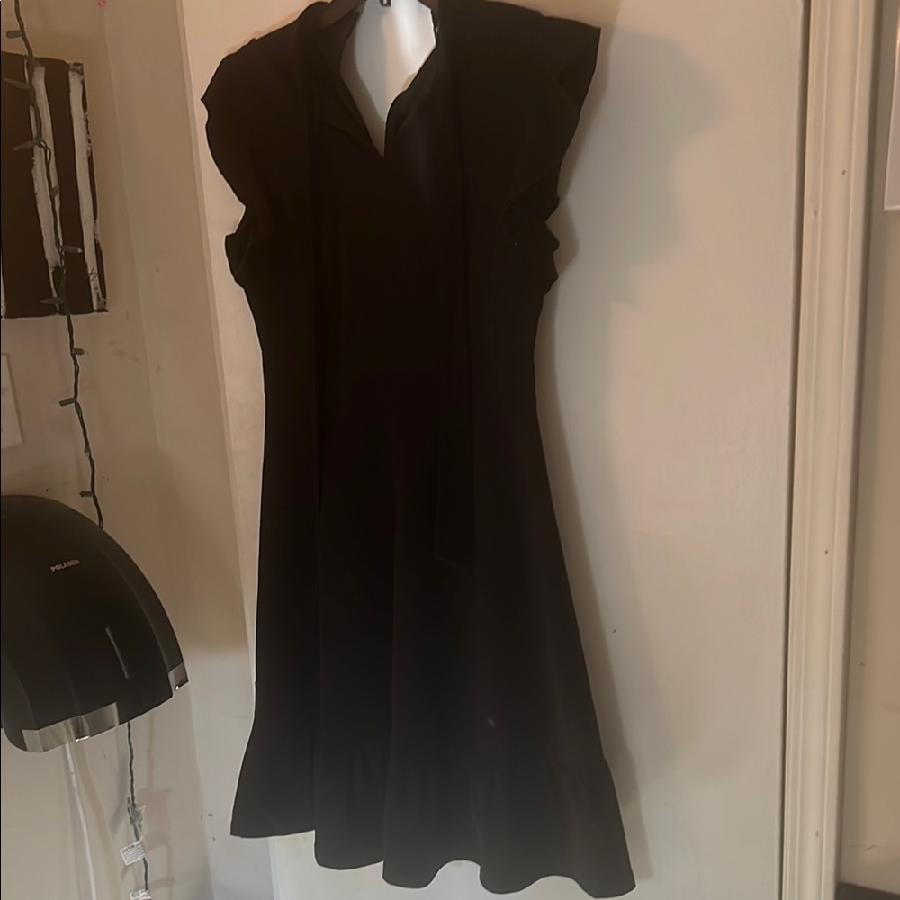 Ramy Brook Black A-Line V-Neck Cocktail Dress 🌺blk frid deal $40